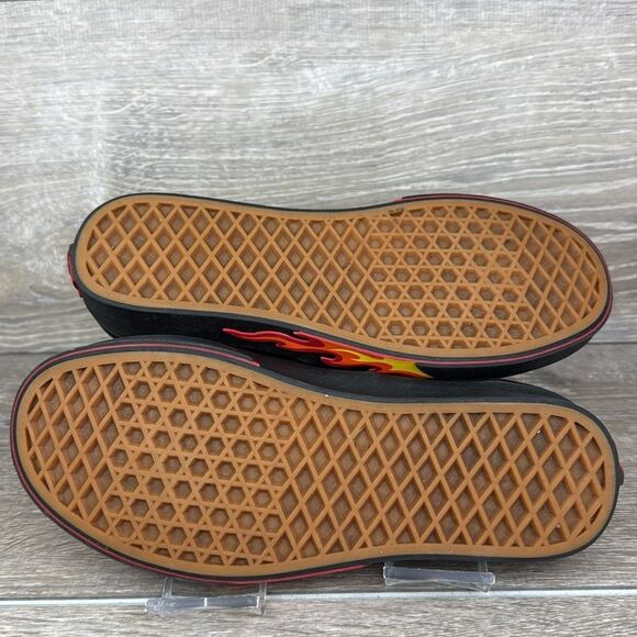 Vans Authentic “Flame Wall” Women’s Sz 7 Black Canvas Low Top Lace Up Sneakers - Picture 8 of 10
